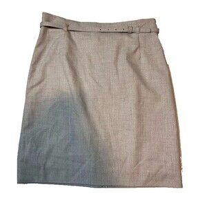 NWT H&M Skirt 8 Oatmeal Pencil Straight Belted Business Casual Corpcore Chic